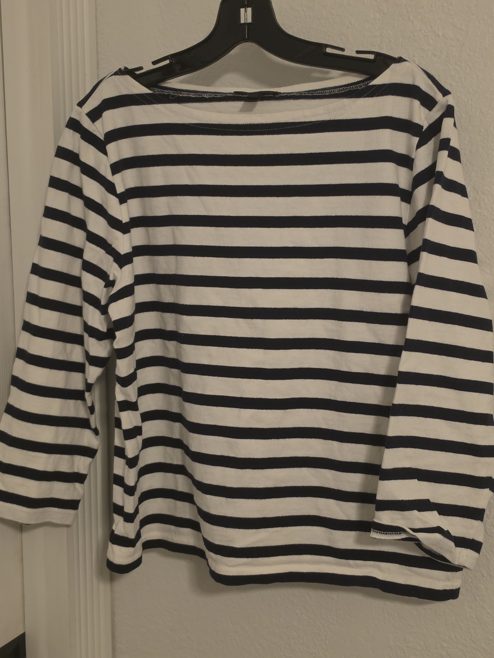 J. Crew Women's Long-Sleeve Navy & White Striped Tee